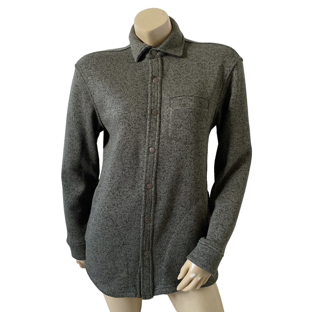 Solaris Green Snap Front Fleece Shacket Jacket Womens Small